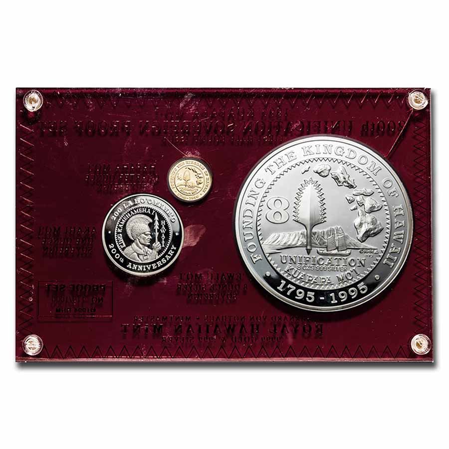 Buy 1995 Hawaiian Gold & Silver 200th Anniversary 3-Coin Proof Set