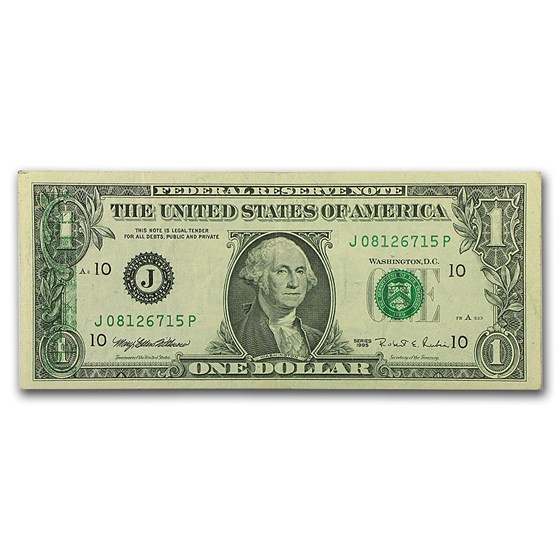 1995 (J-Kansas City) $1.00 FRN AU (Extra Printing Error) 1995 (J-Kansas City) $1.00 FRN AU (Extra Printing Error)