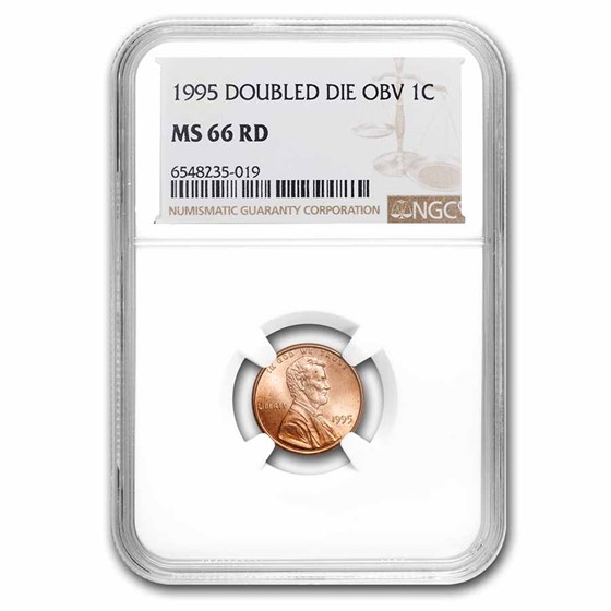 1995 Lincoln Cent Doubled Die Obv MS-66 NGC (Red) 1995 Lincoln Cent Doubled Die Obv MS-66 NGC (Red)