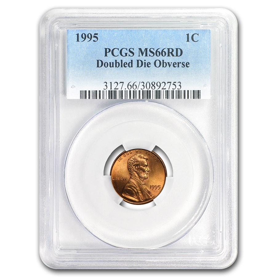 1995 Lincoln Cent Doubled Die Obv MS-66 PCGS (Red)