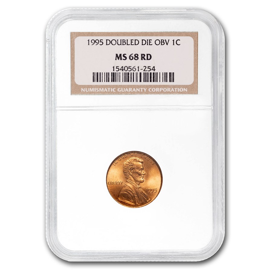 1995 Lincoln Cent Doubled Die Obv MS-68 NGC (Red)