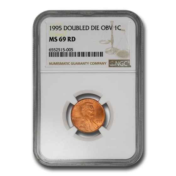 1995 Lincoln Cent Doubled Die Obv MS-69 NGC (Red) 1995 Lincoln Cent Doubled Die Obv MS-69 NGC (Red)