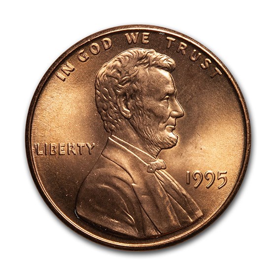 1995 Lincoln Cent Doubled Die Obverse BU (Red) 1995 Lincoln Cent Doubled Die Obverse BU (Red)
