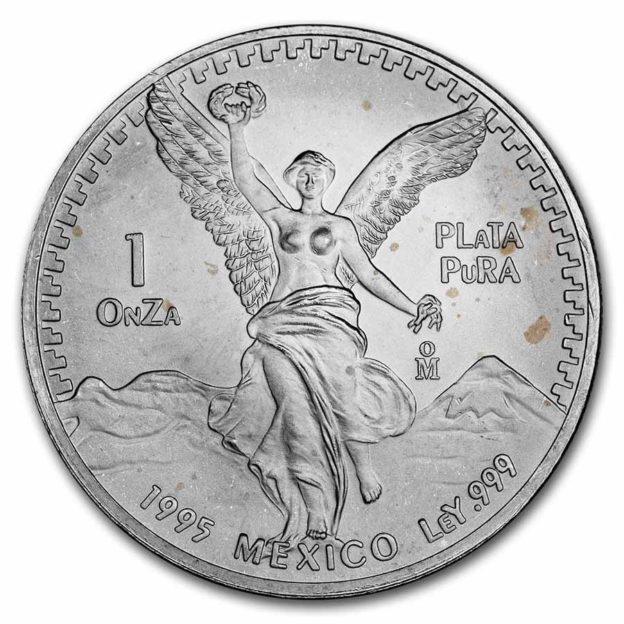 1995 Mexico 1 oz Silver Libertad BU (Abrasions)