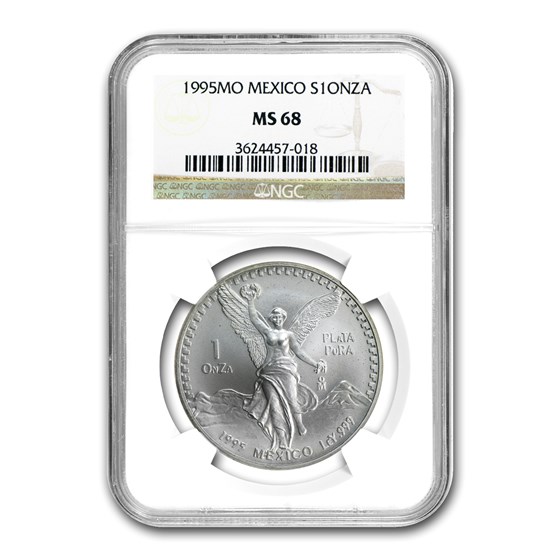 1995 Mexico 1 oz Silver Libertad MS-68 NGC 1995 Mexico 1 oz Silver Libertad MS-68 NGC