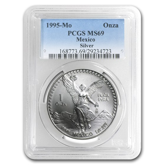1995 Mexico 1 oz Silver Libertad MS-69 PCGS 1995 Mexico 1 oz Silver Libertad MS-69 PCGS