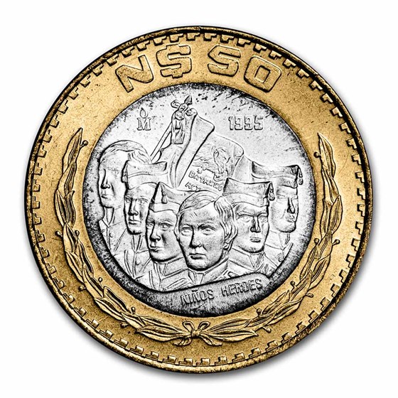 1995 Mexico Bimetallic 50 Nuevos Pesos BU