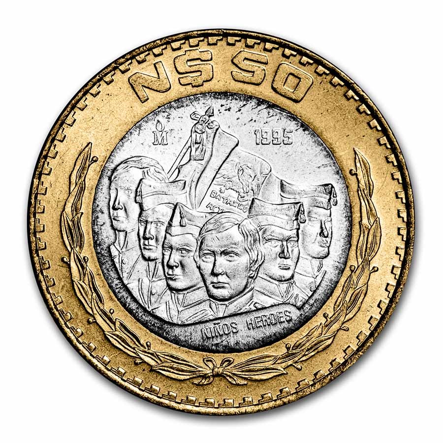 1995 Mexico Bimetallic 50 Nuevos Pesos BU