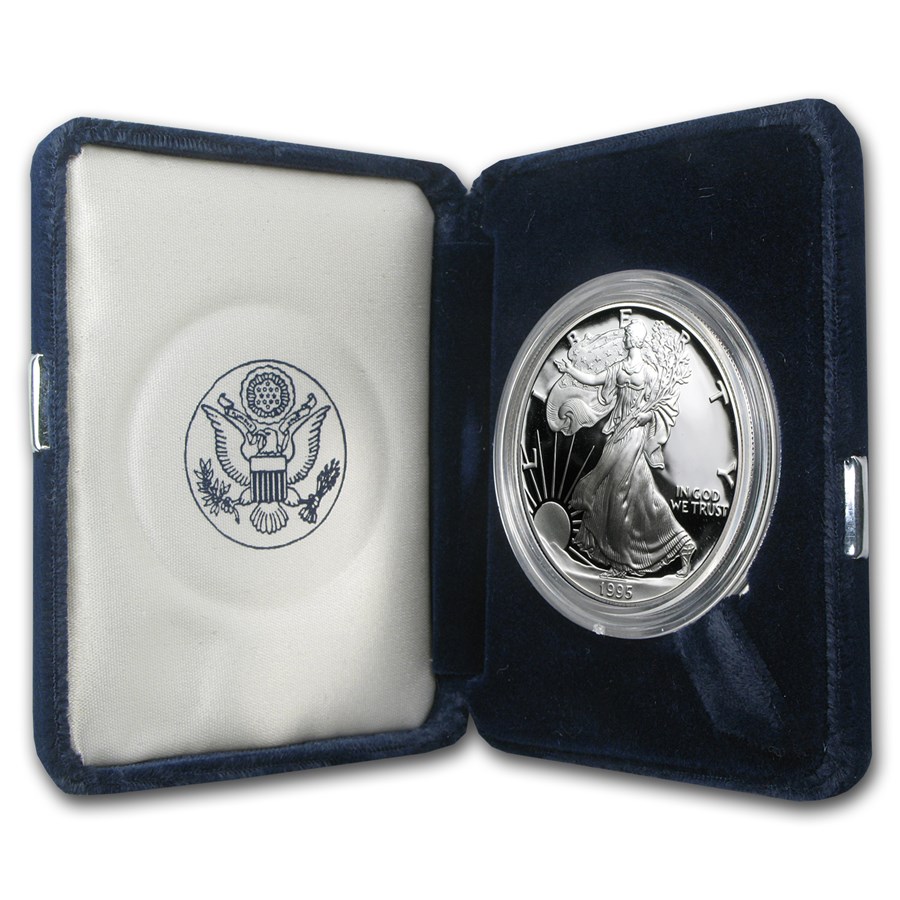 1995-P 1 oz Proof American Silver Eagle (w/Box &amp; COA)