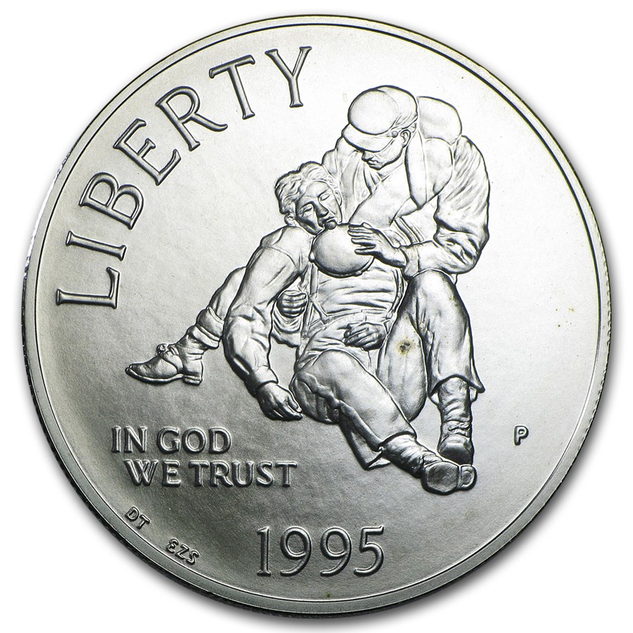 1995-P Civil War $1 Silver Commem BU (Capsule Only)