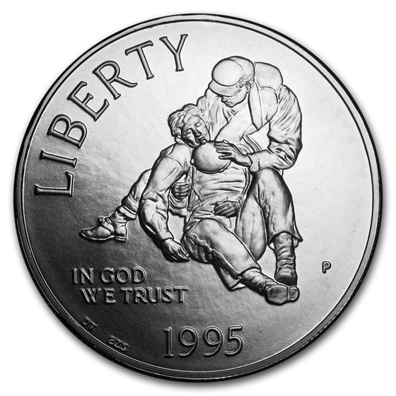 1995-P Civil War $1 Silver Commem BU (w/Box & COA) 1995-P Civil War $1 Silver Commem BU (w/Box & COA)