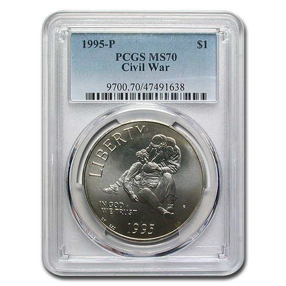1995-P Civil War $1 Silver Commem MS-70 PCGS 1995-P Civil War $1 Silver Commem MS-70 PCGS