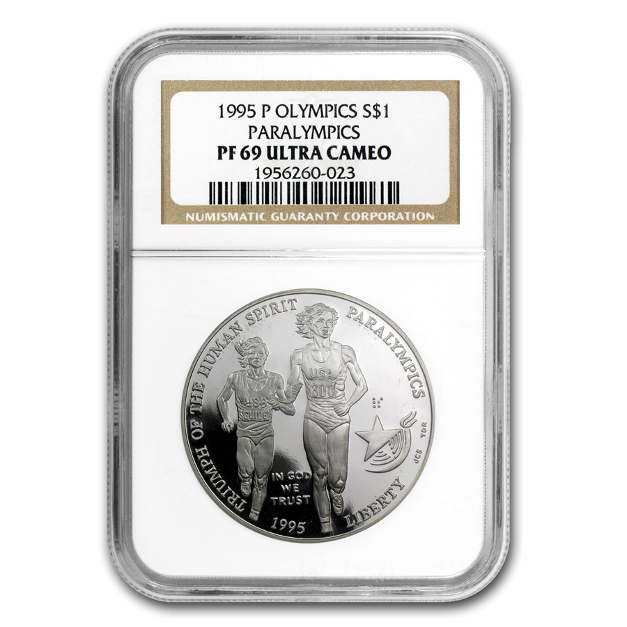 1995-P Olympic Blind Runner $1 Silver Commem PF-69 NGC
