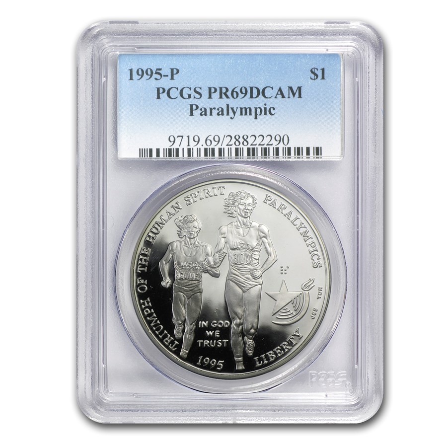 1995-P Olympic Blind Runner $1 Silver Commem PR-69 PCGS