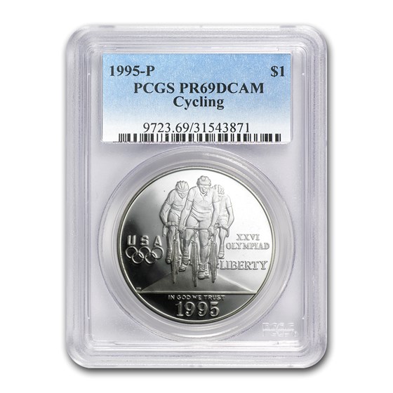 1995-P Olympic Cycling $1 Silver Commem PR-69 PCGS 1995-P Olympic Cycling $1 Silver Commem PR-69 PCGS