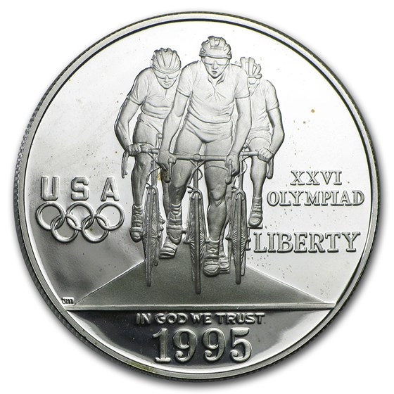 1995-P Olympic Cycling $1 Silver Commem Proof (Capsule only) 1995-P Olympic Cycling $1 Silver Commem Proof (Capsule only)