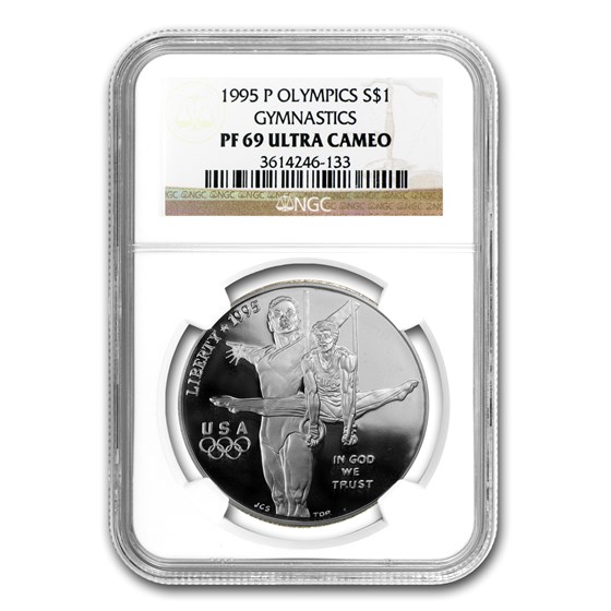 1995-P Olympic Gymnast $1 Silver Commem PF-69 NGC