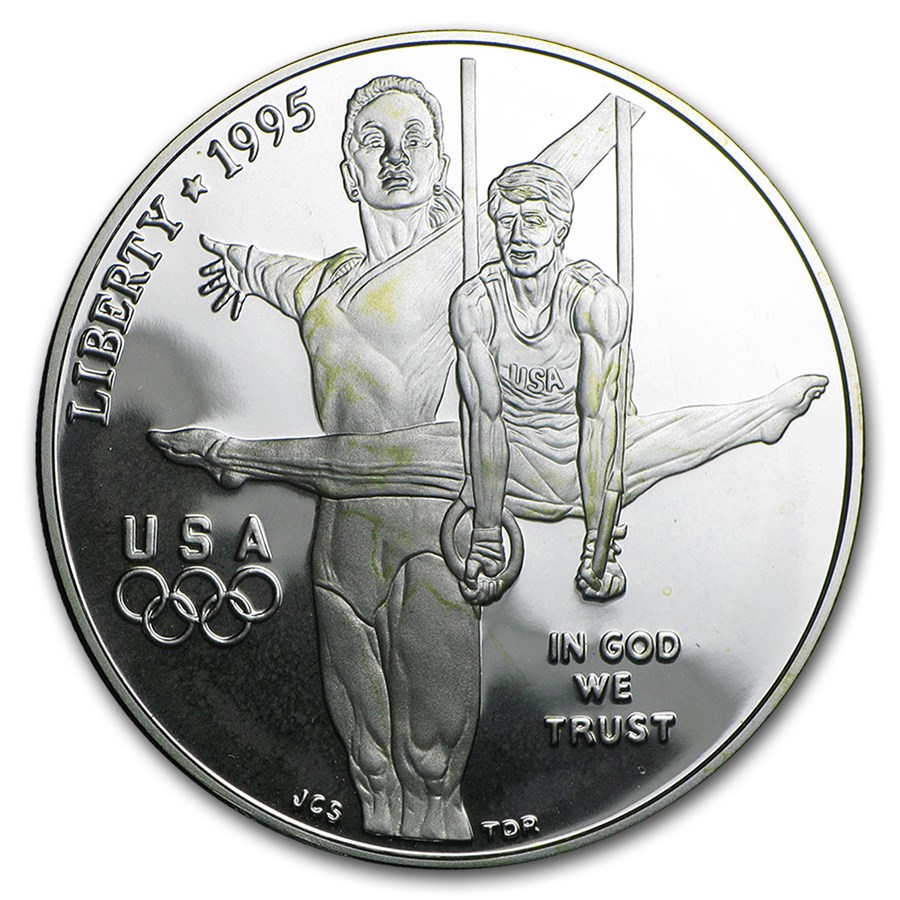 1995-P Olympic Gymnast $1 Silver Commem Proof (Capsule Only)