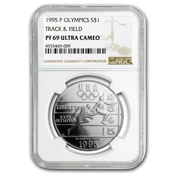 1995-P Olympic Track and Field $1 Silver Commem PF-69 NGC