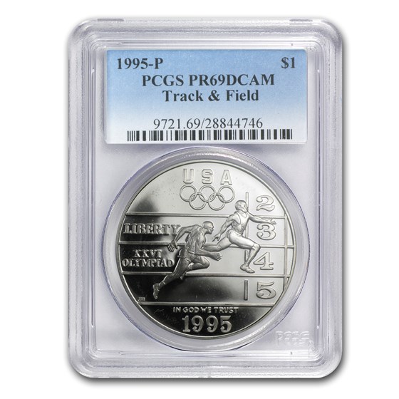 1995-P Olympic Track and Field $1 Silver Commem PR-69 PCGS 1995-P Olympic Track and Field $1 Silver Commem PR-69 PCGS