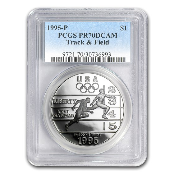 1995-P Olympic Track and Field $1 Silver Commem PR-70 PCGS 1995-P Olympic Track and Field $1 Silver Commem PR-70 PCGS