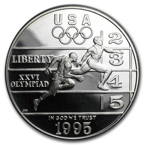1995-P Olympic Track and Field $1 Silver Commem Proof (Box & COA) 1995-P Olympic Track and Field $1 Silver Commem Proof (Box & COA)