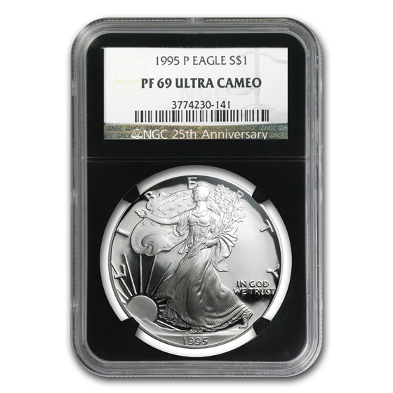 1995-P Proof American Silver Eagle PF-69 NGC (Retro Black Insert) 1995-P Proof American Silver Eagle PF-69 NGC (Retro Black Insert)