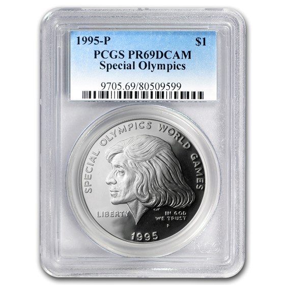 1995-P Special Olympics $1 Silver Commem PR-69 PCGS 1995-P Special Olympics $1 Silver Commem PR-69 PCGS