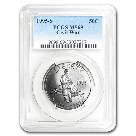 1995-S Civil War 1/2 Dollar Clad Commem MS-69 PCGS 1995-S Civil War 1/2 Dollar Clad Commem MS-69 PCGS