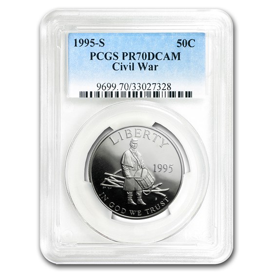 1995-S Civil War 1/2 Dollar Clad Commem PR-70 PCGS 1995-S Civil War 1/2 Dollar Clad Commem PR-70 PCGS
