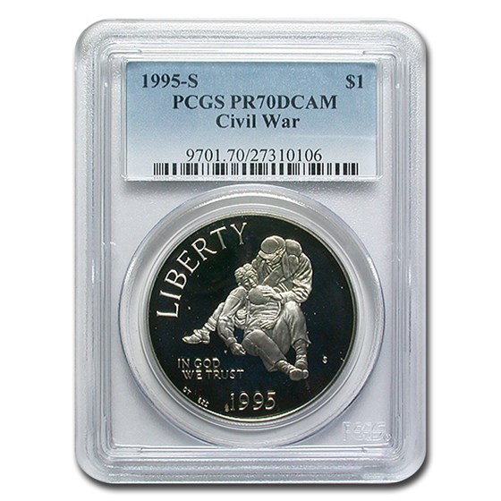 1995-S Civil War $1 Silver Commem PR-70 PCGS