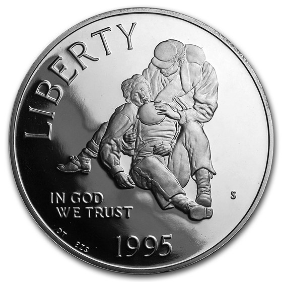 1995-S Civil War $1 Silver Commem Proof (w/Box & COA) 1995-S Civil War $1 Silver Commem Proof (w/Box & COA)