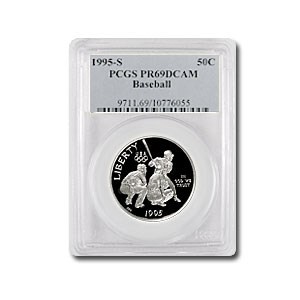 1995-S Olympic 1/2 Dollar Clad Commem PR-69 PCGS (Baseball) 1995-S Olympic 1/2 Dollar Clad Commem PR-69 PCGS (Baseball)
