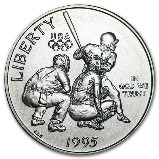 1995-S Olympic Baseball 1/2 Dollar Clad Commem BU (Capsule only) 1995-S Olympic Baseball 1/2 Dollar Clad Commem BU (Capsule only)