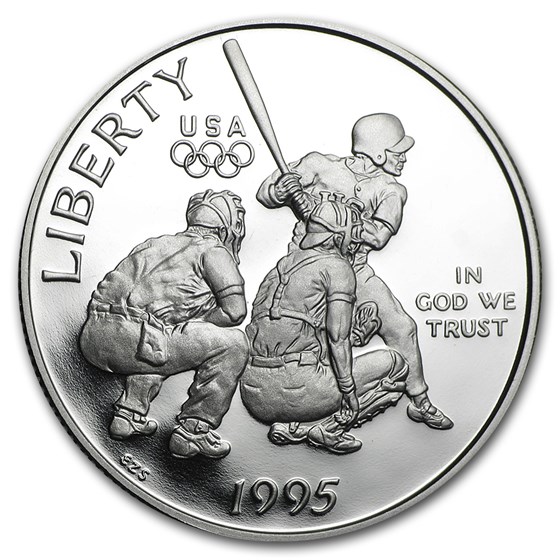 1995-S Olympic Baseball 1/2 Dollar Clad Commem PR (Capsule only) 1995-S Olympic Baseball 1/2 Dollar Clad Commem PR (Capsule only)