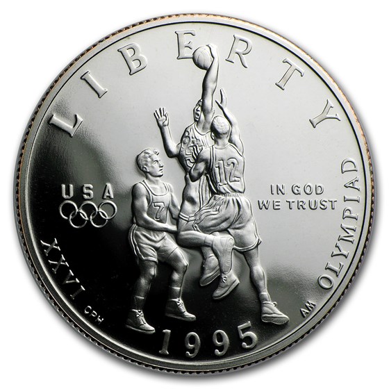 1995-S Olympic Basketball 1/2 Dollar Clad Commem BU (Box/COA) 1995-S Olympic Basketball 1/2 Dollar Clad Commem BU (Box/COA)
