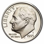1995-S Roosevelt Dime 50-Coin Roll Proof (Silver)