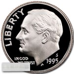 1995-S Roosevelt Dime 50-Coin Roll Proof