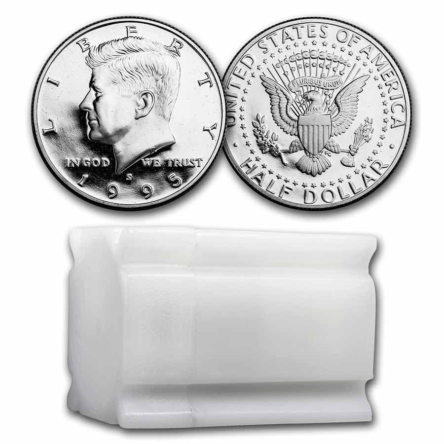 1995-S Silver Kennedy Half Dollar 20-Coin Roll Proof