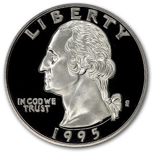 1995-S Silver Washington Quarter Gem Proof 1995-S Silver Washington Quarter Gem Proof