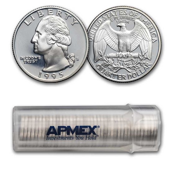 1995-S Washington Quarter 40-Coin Roll Proof (Silver) 1995-S Washington Quarter 40-Coin Roll Proof (Silver)