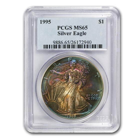 1995 Silver American Eagle MS-65 PCGS (Electric Blue Toning) 1995 Silver American Eagle MS-65 PCGS (Electric Blue Toning)
