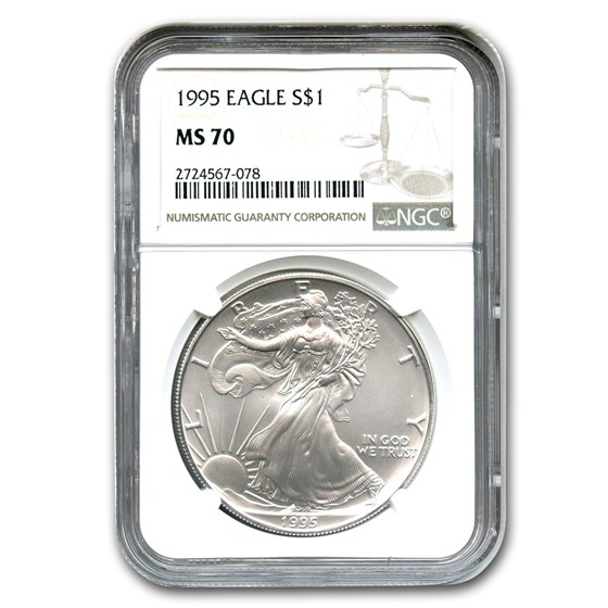 1995 Silver American Eagle MS-70 NGC 1995 Silver American Eagle MS-70 NGC