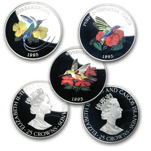 Buy 1995 TCI Silver 25 Crowns Birds Colorized Proof | APMEX