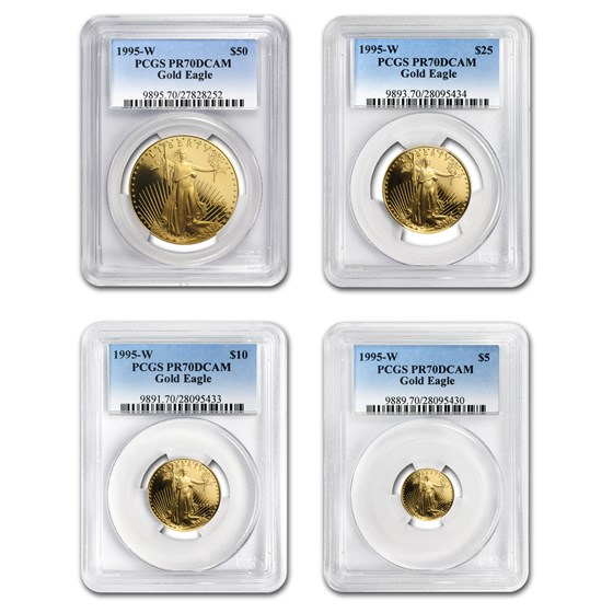 1995-W 4-Coin Proof Gold Eagle Set PR-70 PCGS 1995-W 4-Coin Proof Gold Eagle Set PR-70 PCGS