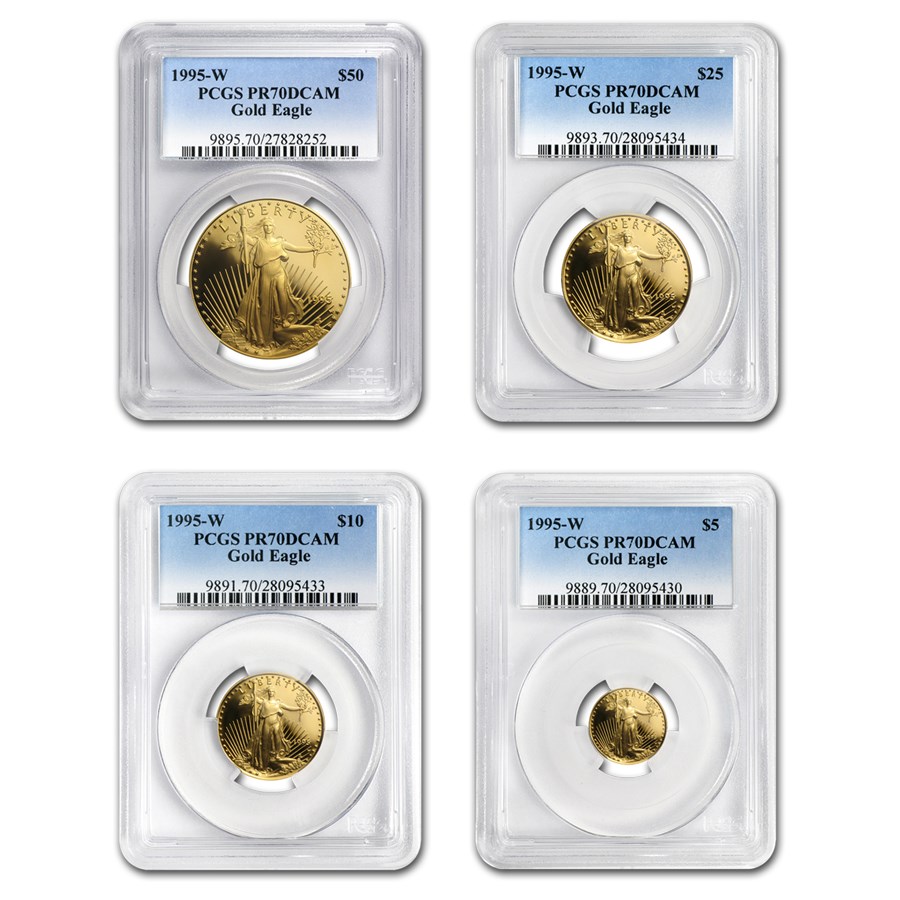 1995-W 4-Coin Proof Gold Eagle Set PR-70 PCGS