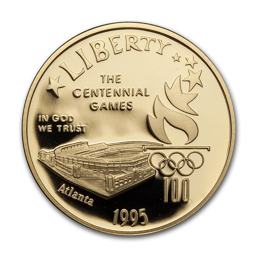 1995-W Gold $5 Commem Olympic Stadium BU (Capsule Only)
