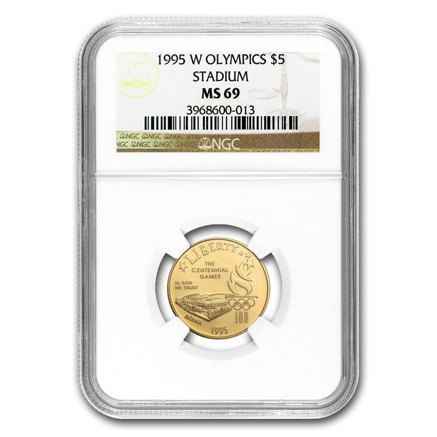 1995-W Gold $5 Commem Olympic Stadium MS-69 NGC