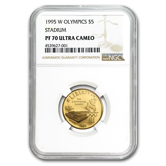1995-W Gold $5 Commem Olympic Stadium PF-70 NGC 1995-W Gold $5 Commem Olympic Stadium PF-70 NGC