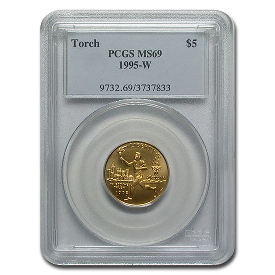 1995-W Gold $5 Commem Olympic Torch Runner MS-69 PCGS 1995-W Gold $5 Commem Olympic Torch Runner MS-69 PCGS
